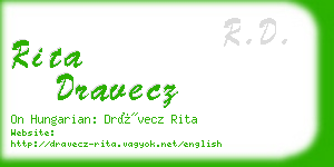 rita dravecz business card